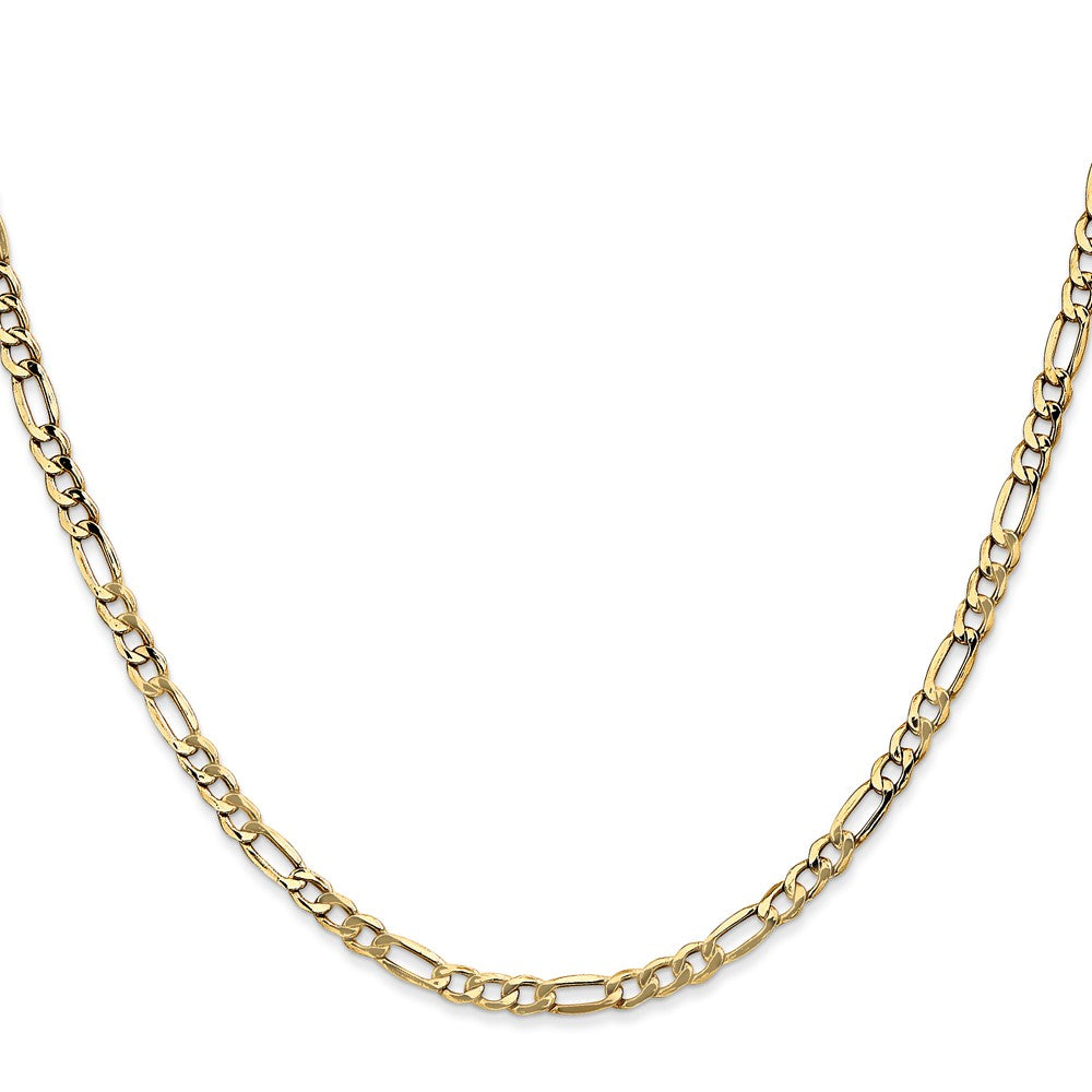 18 Inch 10k Yellow Gold 3.5mm Semi-Solid Figaro Chain Necklace