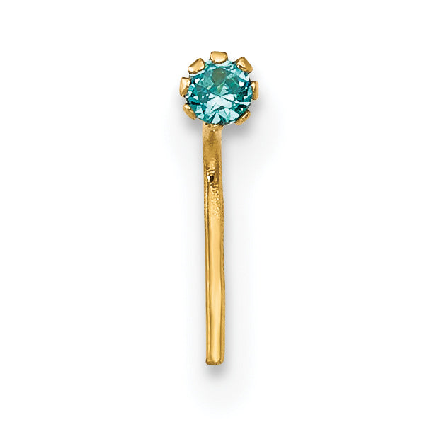 10K Yellow Gold 1.5mm Set Of 3 Cz Nose Studs