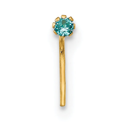 10K Yellow Gold 1.5mm Set Of 3 Cz Nose Studs