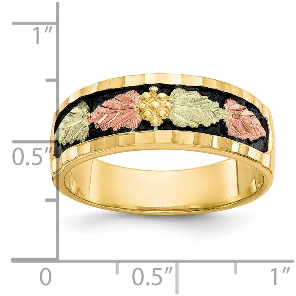 10k Tri Color Tri-color Black Hills Gold Men's Antiqued Ring