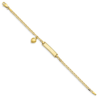 10k Yellow Gold Flat Anchor Link ID Bracelet