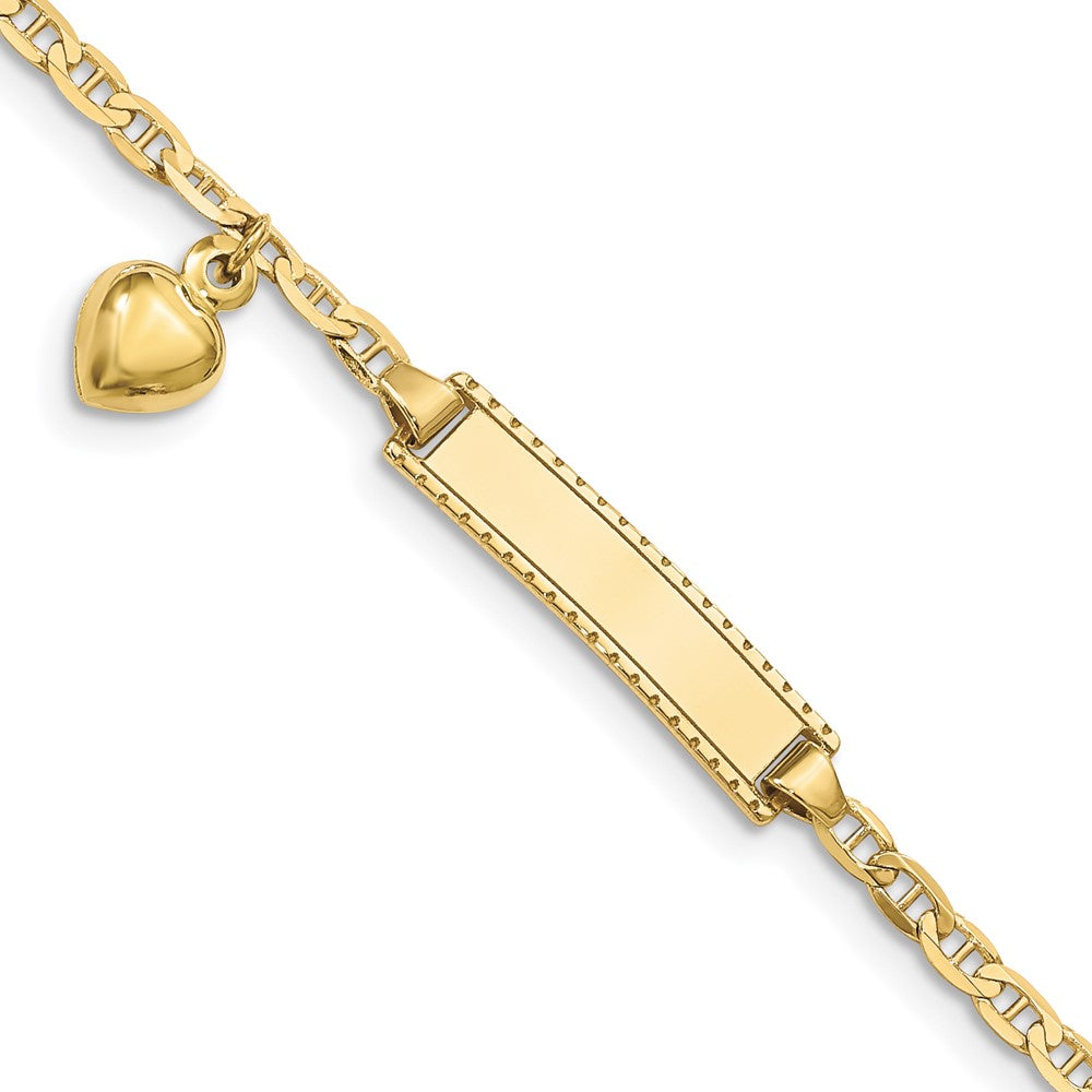 10k Yellow Gold Flat Anchor Link ID Bracelet