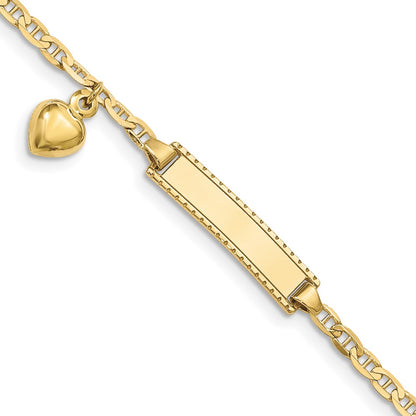10k Yellow Gold Flat Anchor Link ID Bracelet
