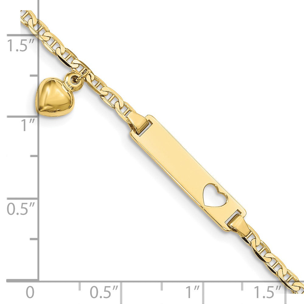 10k Yellow Gold Flat Anchor Link ID Bracelet