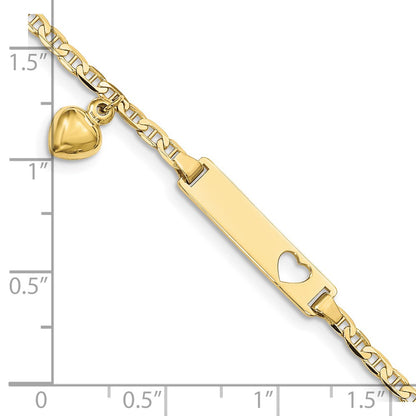 10k Yellow Gold Flat Anchor Link ID Bracelet