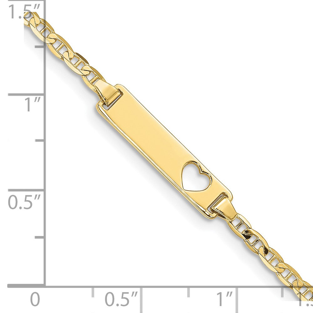 10k Yellow Gold Flat Anchor Link ID Bracelet