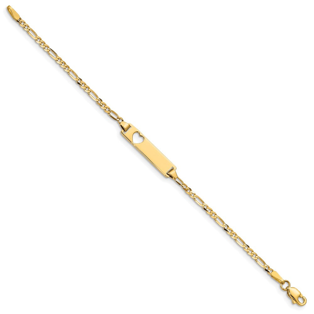 10k Yellow Gold Figaro Link ID Bracelet