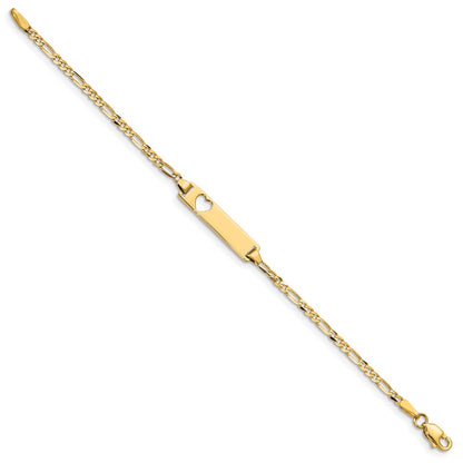 10k Yellow Gold Figaro Link ID Bracelet