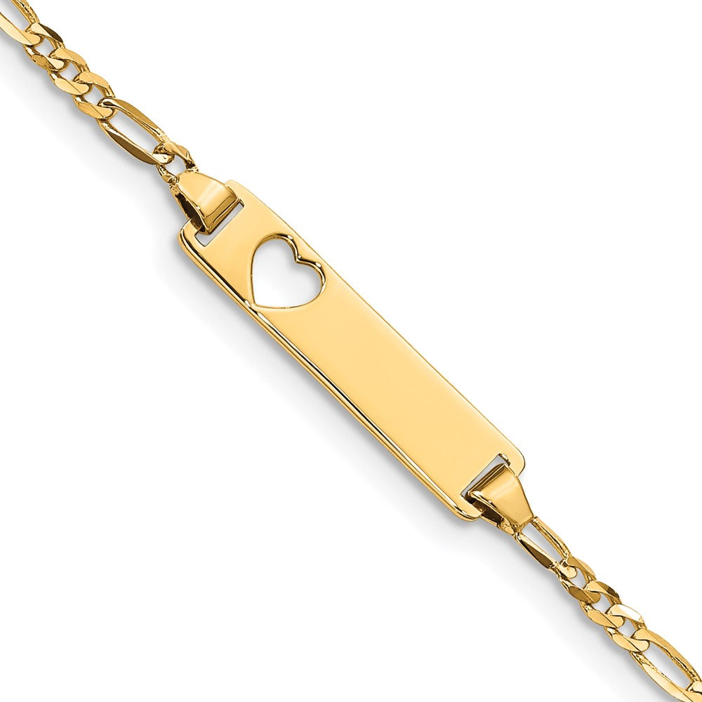 10k Yellow Gold Figaro Link ID Bracelet