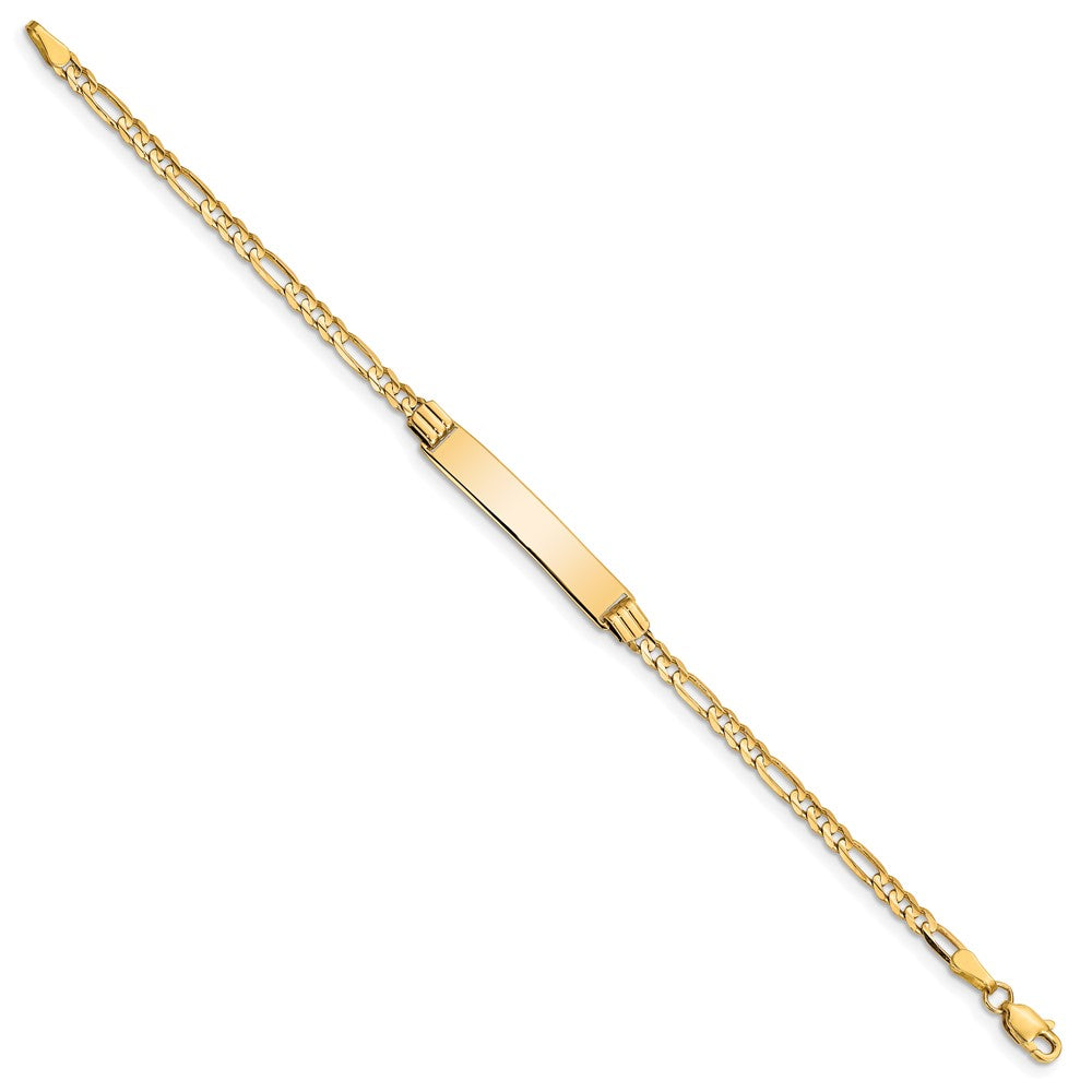 10k Yellow Gold Figaro Link ID Bracelet