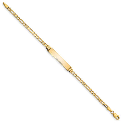10k Yellow Gold Figaro Link ID Bracelet