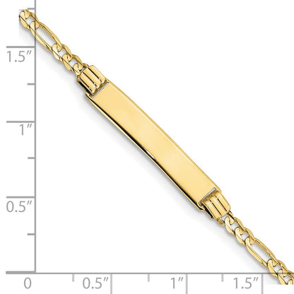 10k Yellow Gold Figaro Link ID Bracelet