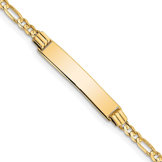 10k Yellow Gold Figaro Link ID Bracelet