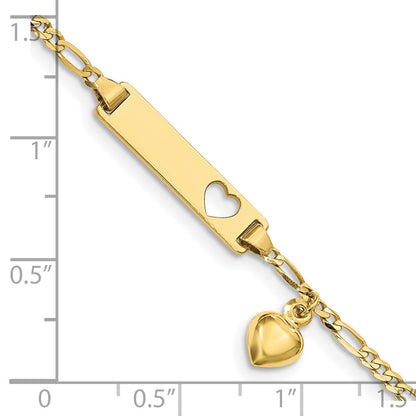10k Yellow Gold Figaro Link ID Bracelet