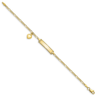 10k Yellow Gold Figaro Link ID Bracelet