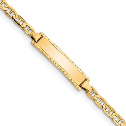 10k Yellow Gold Anchor Link ID Bracelet