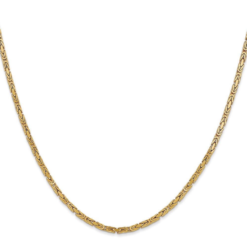 3 Inch 10K Yellow Gold 10K 2mm Byzantine Chain Necklace