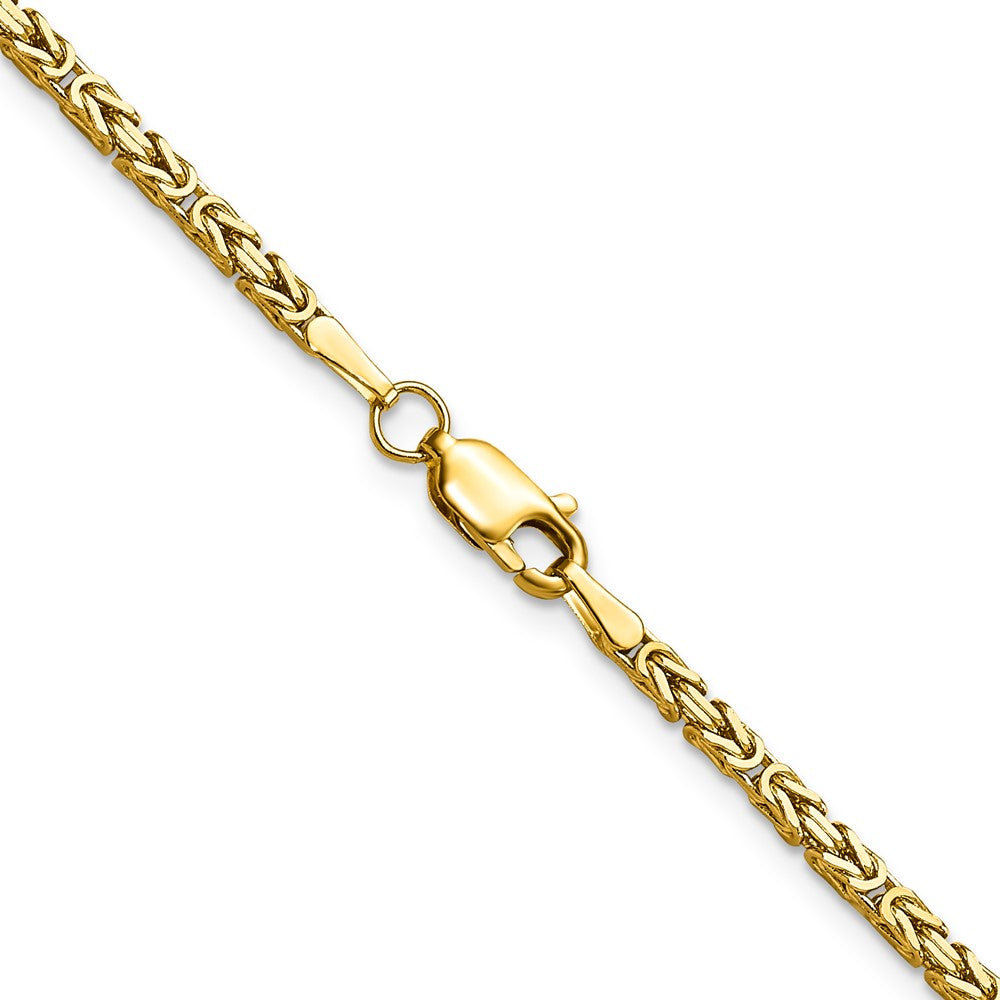 18 Inch 10K Yellow Gold 10K 2mm Byzantine Chain Necklace