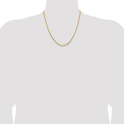 2 Inch 10K Yellow Gold 10K 2mm Byzantine Chain Necklace