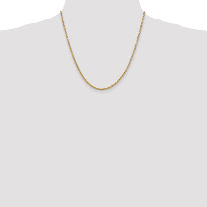 22 Inch 10K Yellow Gold 10K 2mm Byzantine Chain Necklace
