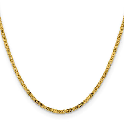 22 Inch 10K Yellow Gold 10K 2.5mm Byzantine Chain Necklace