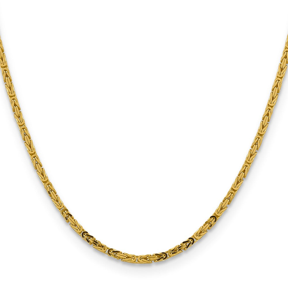 24 Inch 10K Yellow Gold 10K 2.5mm Byzantine Chain Necklace