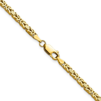 2 Inch 10K Yellow Gold 10K 2.5mm Byzantine Chain Necklace