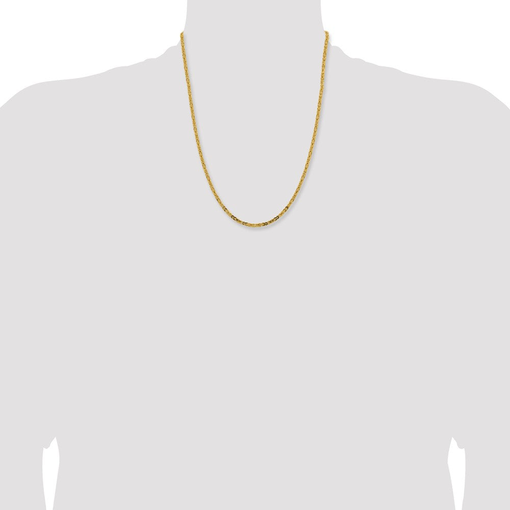 22 Inch 10K Yellow Gold 10K 2.5mm Byzantine Chain Necklace