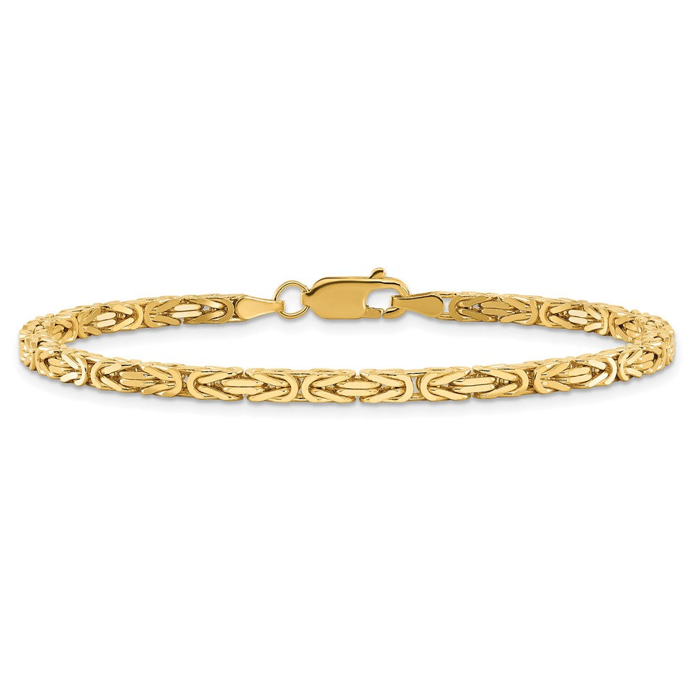 7 Inch 10K Yellow Gold 10K 2.5mm Byzantine Chain Bracelet