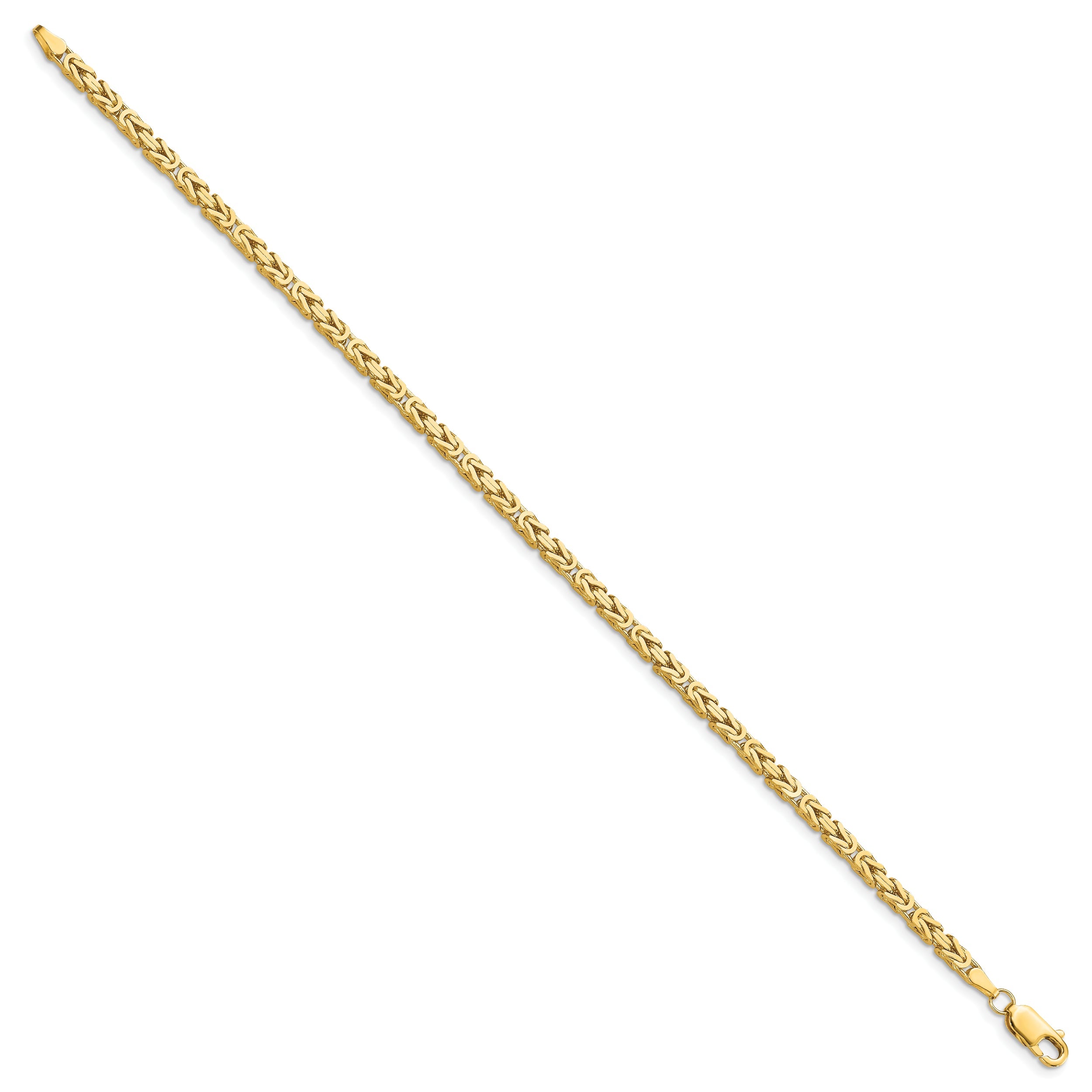 8 Inch 10K Yellow Gold 10K 2.5mm Byzantine Chain Bracelet