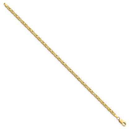 8 Inch 10K Yellow Gold 10K 2.5mm Byzantine Chain Bracelet