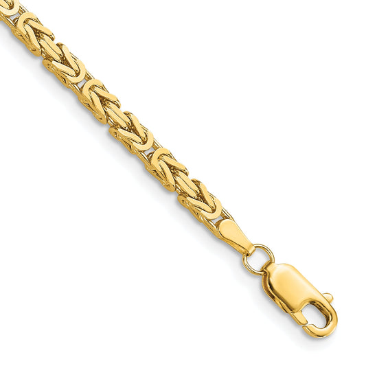 8 Inch 10K Yellow Gold 10K 2.5mm Byzantine Chain Bracelet