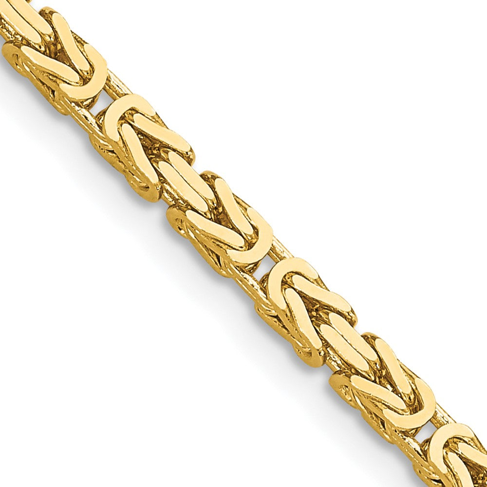 24 Inch 10K Yellow Gold 10K 2.5mm Byzantine Chain Necklace