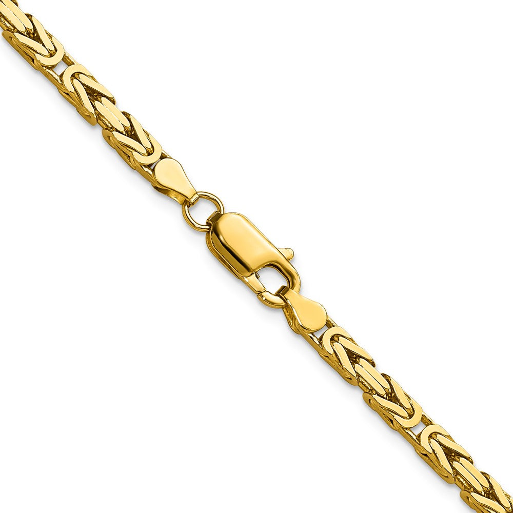 22 Inch 10K Yellow Gold 10K 3.25mm Byzantine Chain Necklace