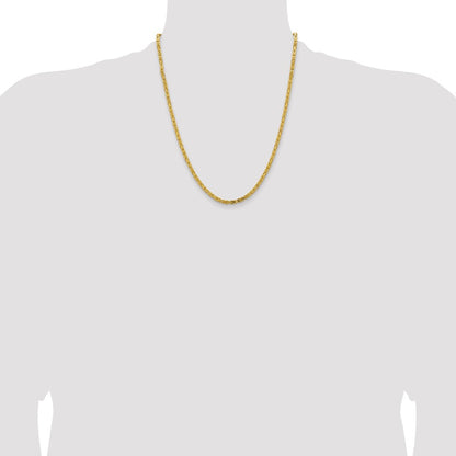 22 Inch 10K Yellow Gold 10K 3.25mm Byzantine Chain Necklace
