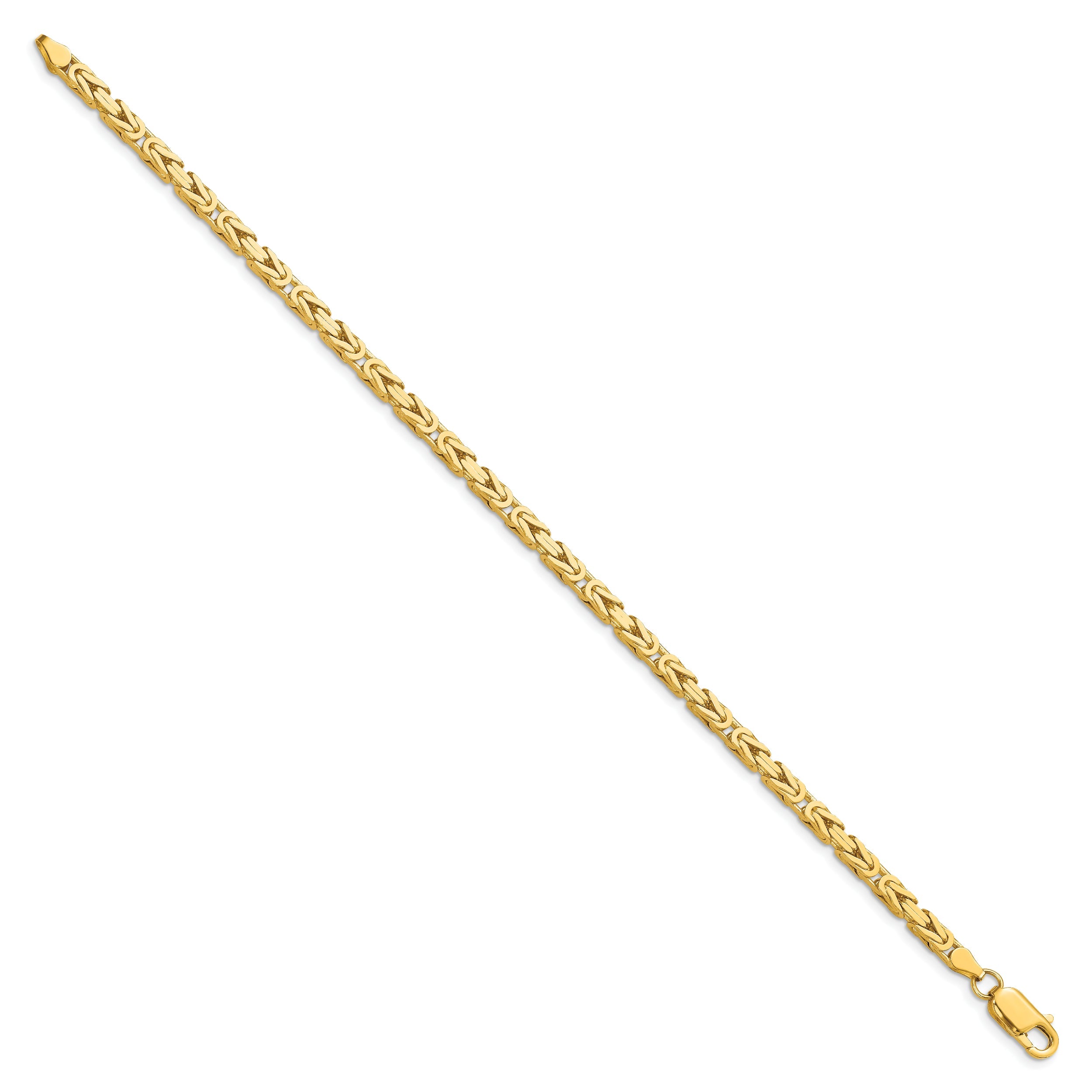 8 Inch 10K Yellow Gold 10K 3.25mm Byzantine Chain Bracelet