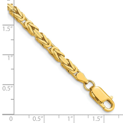 8 Inch 10K Yellow Gold 10K 3.25mm Byzantine Chain Bracelet