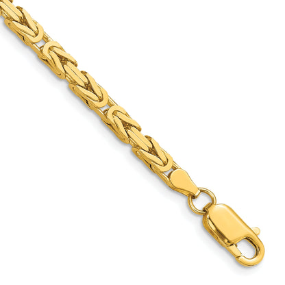 8 Inch 10K Yellow Gold 10K 3.25mm Byzantine Chain Bracelet