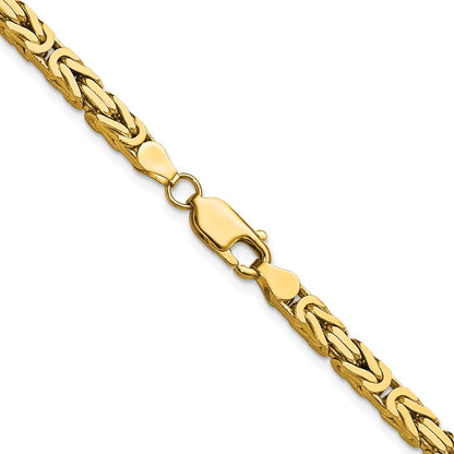 22 Inch 10K Yellow Gold 10K 4mm Byzantine Chain Necklace