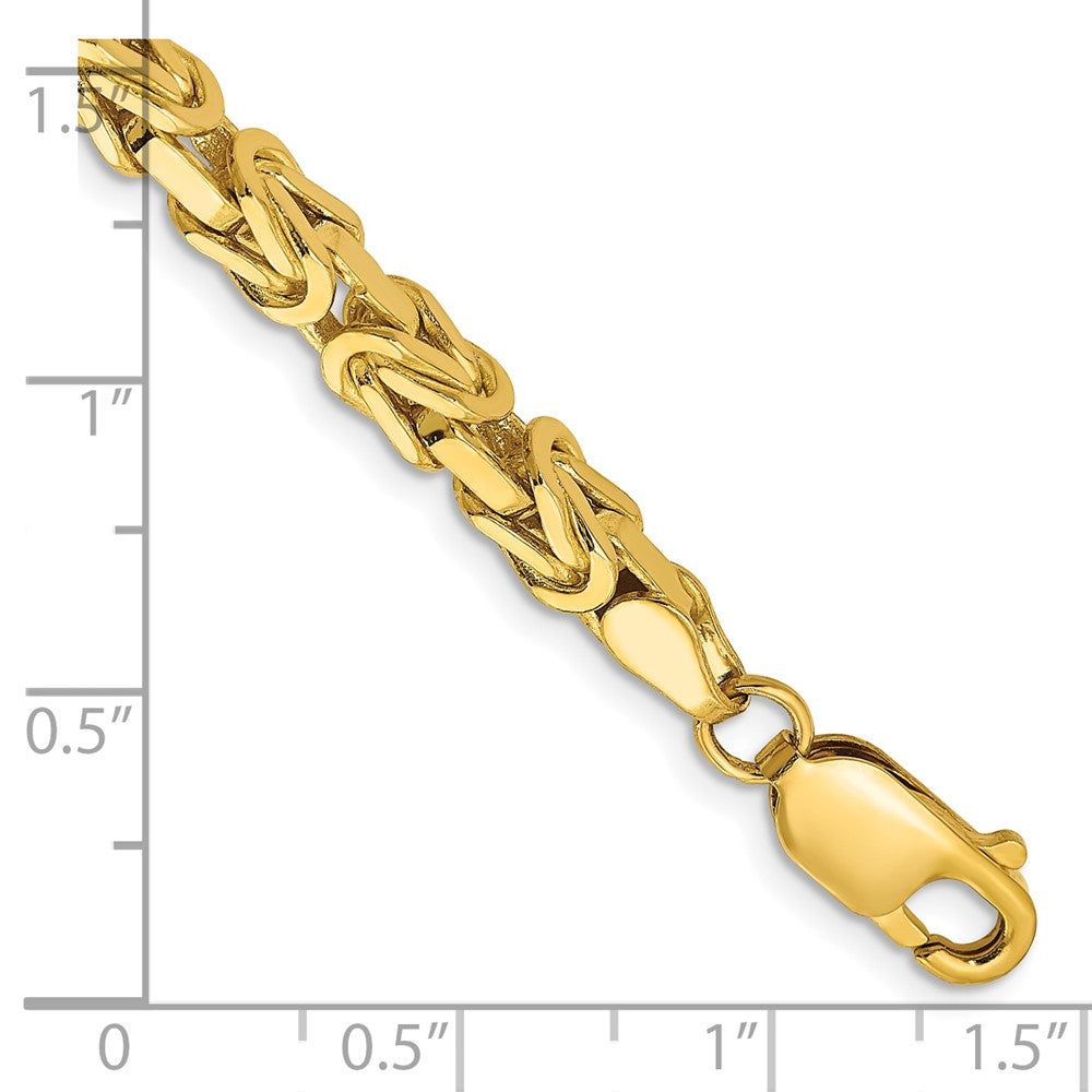 7 Inch 10K Yellow Gold 10K 4mm Byzantine Chain Bracelet
