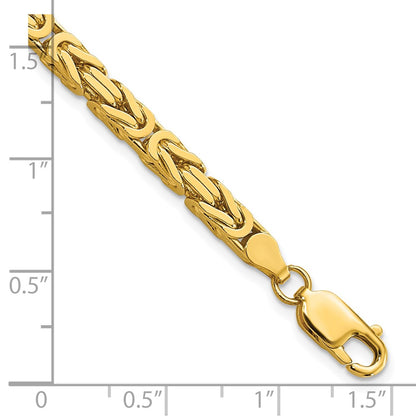 8 Inch 10K Yellow Gold 10K 4mm Byzantine Chain Bracelet