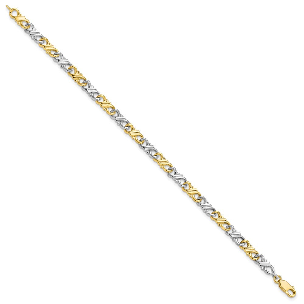 10k Two-tone Solid Polished Fancy Bracelet