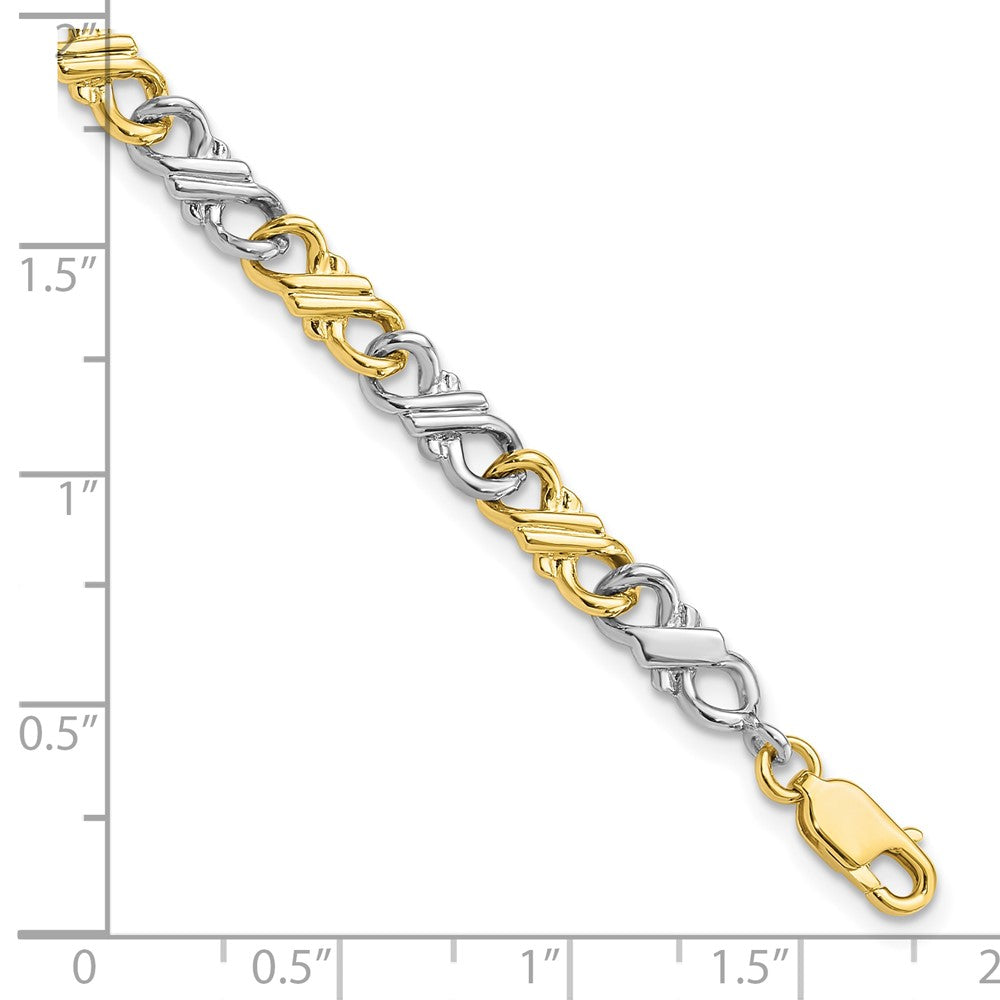 10k Two-tone Solid Polished Fancy Bracelet