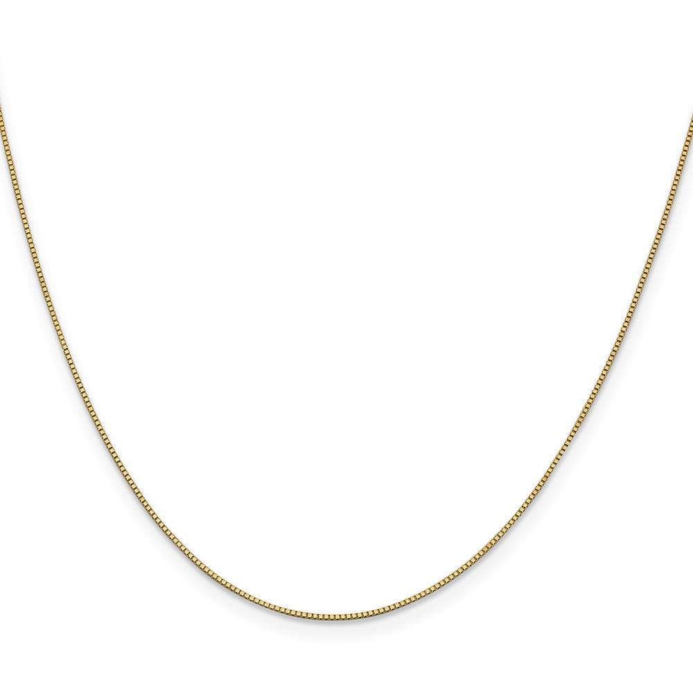2 Inch 10K Yellow Gold .7mm Box With Lobster Clasp Chain Necklace