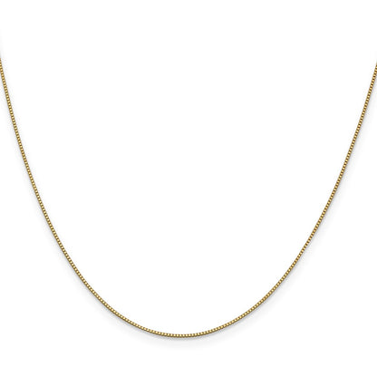 2 Inch 10K Yellow Gold .7mm Box With Lobster Clasp Chain Necklace