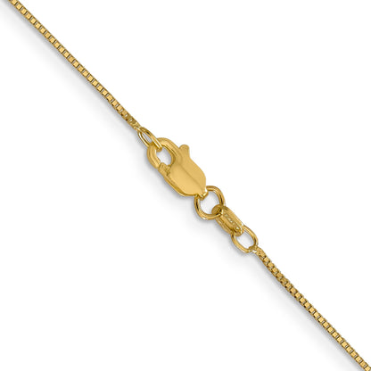 22 Inch 10K Yellow Gold .7mm Box With Lobster Clasp Chain Necklace