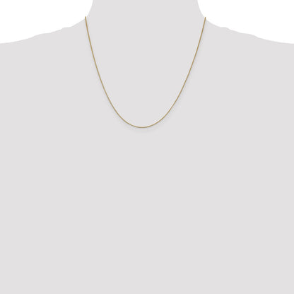 2 Inch 10K Yellow Gold .7mm Box With Lobster Clasp Chain Necklace