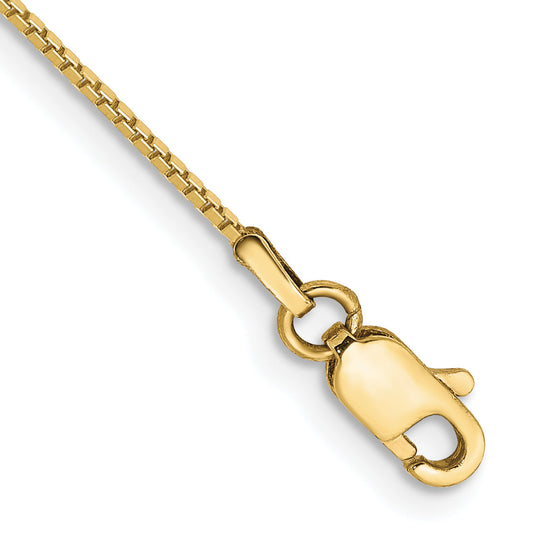 7 Inch 10k Yellow Gold .90mm Box Chain Bracelet