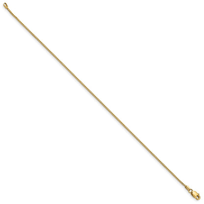 10K Yellow Gold .95mm Box Chain Anklet