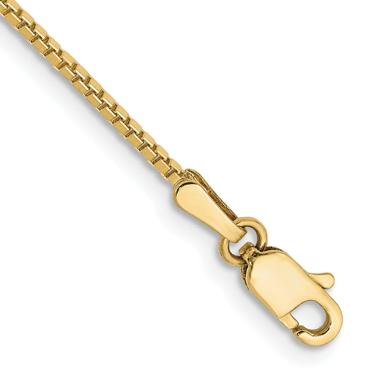 10k Yellow Gold 1.1mm Box Chain Anklet